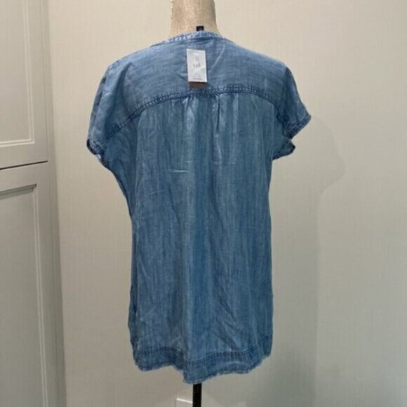 J Jill Denim Short Sleeve Relax fit top medium fit - Picture 9 of 14